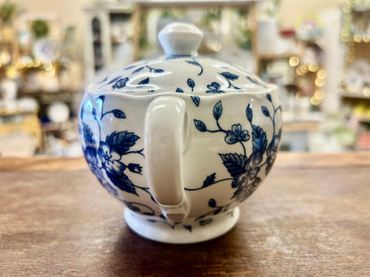 WH Grindley & Co RARE Vtg Blue Bouquet Sugar Bowl, 6 3/4"