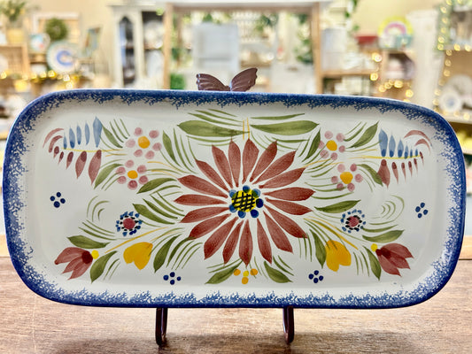Multicolor Quimper Fleuri Platter France, 8 1/4"