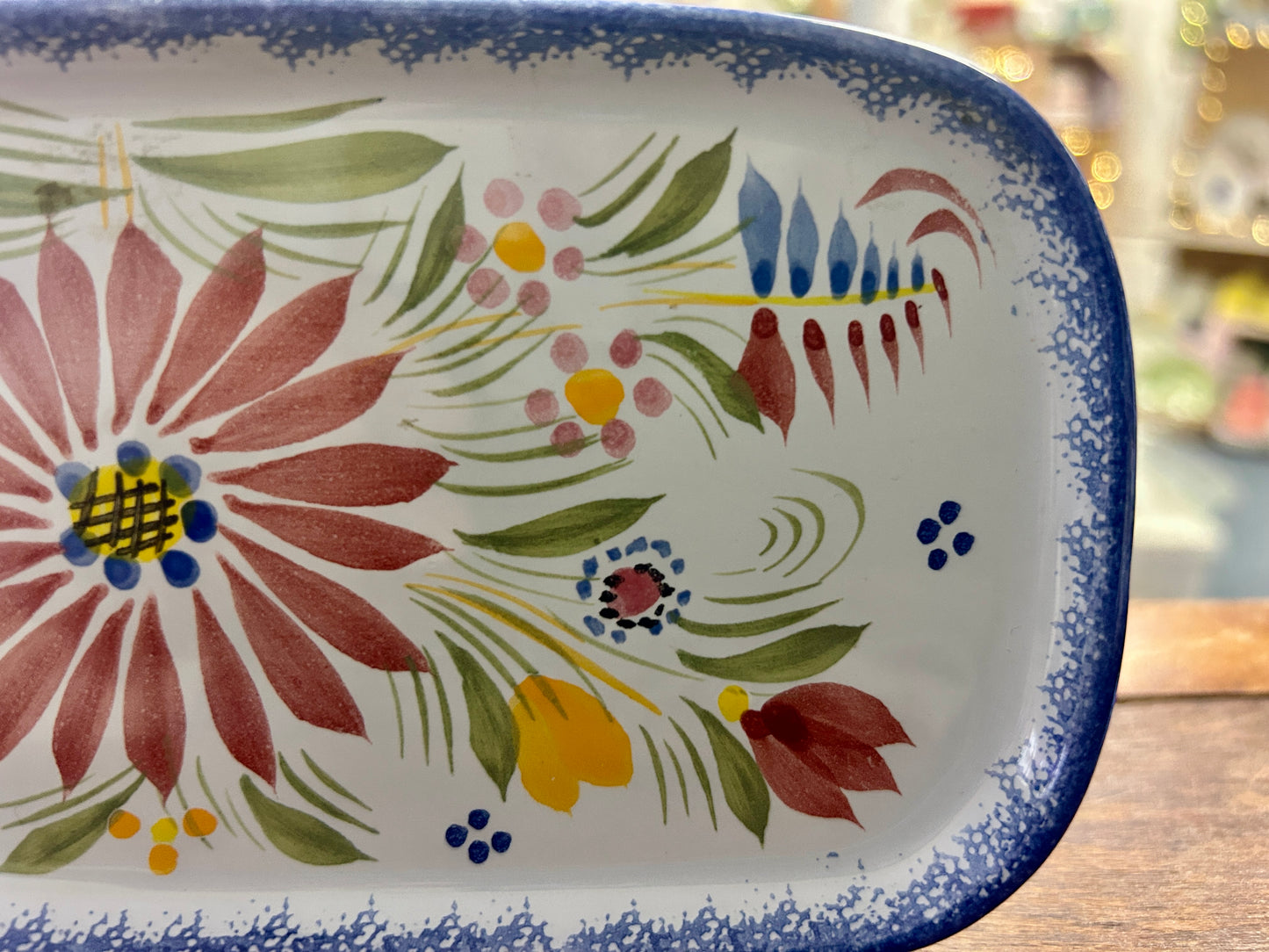 Multicolor Quimper Fleuri Platter France, 8 1/4"