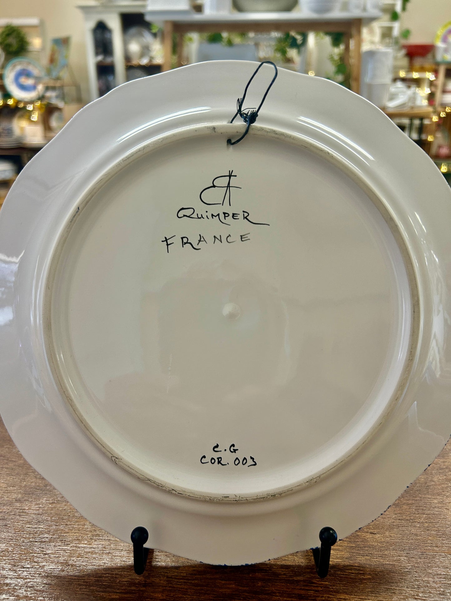 Multicolor Quimper Breton Peasants Plate, 10"