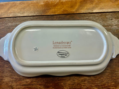 Cream Longaberger Butter Dish Leaf, 8 3/4"
