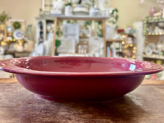 Longaberger Cranberry Oval Bowl, 11"