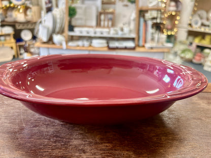 Longaberger Cranberry Oval Bowl, 11"