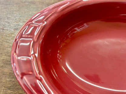 Longaberger Cranberry Oval Bowl, 11"