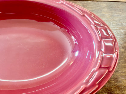 Longaberger Cranberry Oval Bowl, 11"