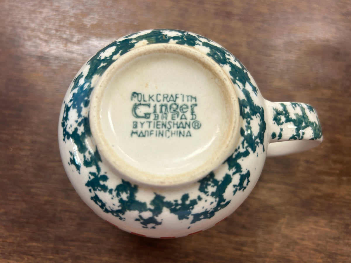 Red Green White Tienshan Gingerbread Man Mug, 3 3/4"