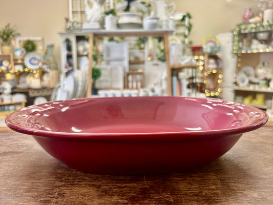 Longaberger Cranberry Oval Bowl, 13"