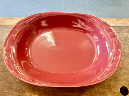 Longaberger Cranberry Oval Bowl, 13"
