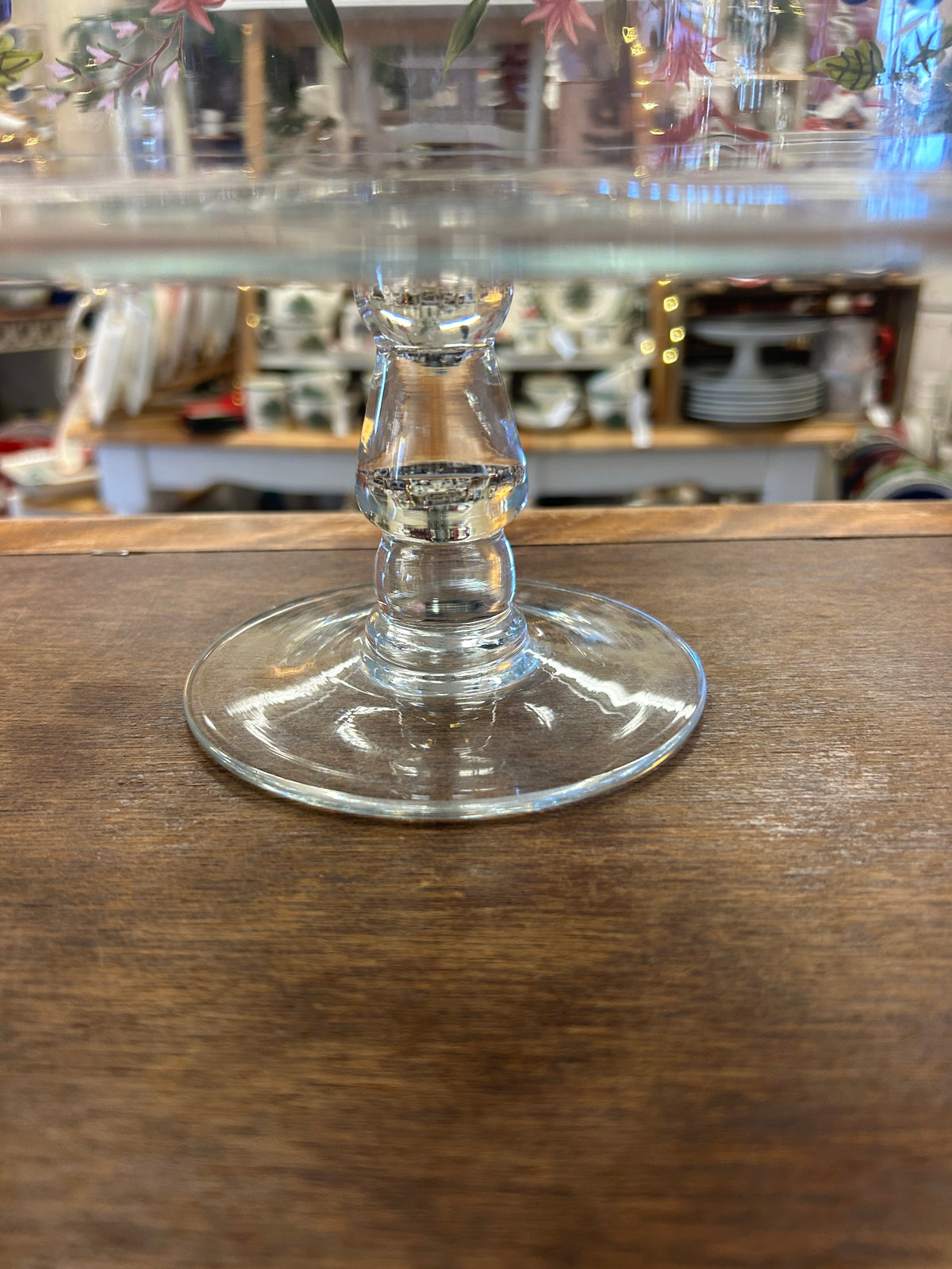 Clear  Handpainted Cake Stand w/ Dome, 11"