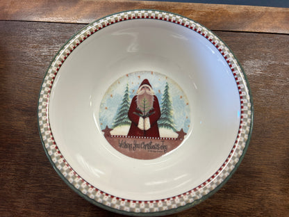 Red Green White Nantucket Distributing Santa Bowl, 7"