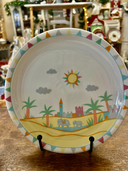 Multicolor Thomas Germany Elefantenreise Plate, Cup, Saucer 3, 8"