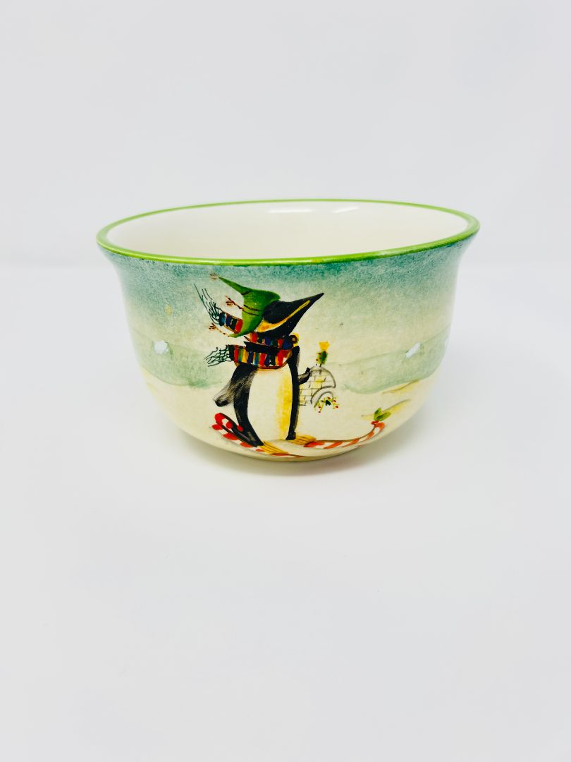 Multicolor Sakura Chillin' Penguin Bowl, 6" x 3 1/2"