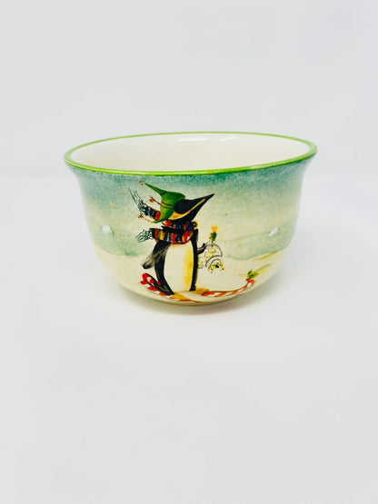 Multicolor Sakura Chillin' Penguin Bowl, 6" x 3 1/2"