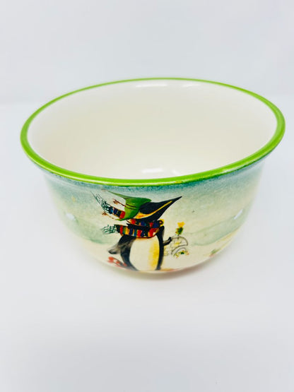 Multicolor Sakura Chillin' Penguin Bowl, 6" x 3 1/2"