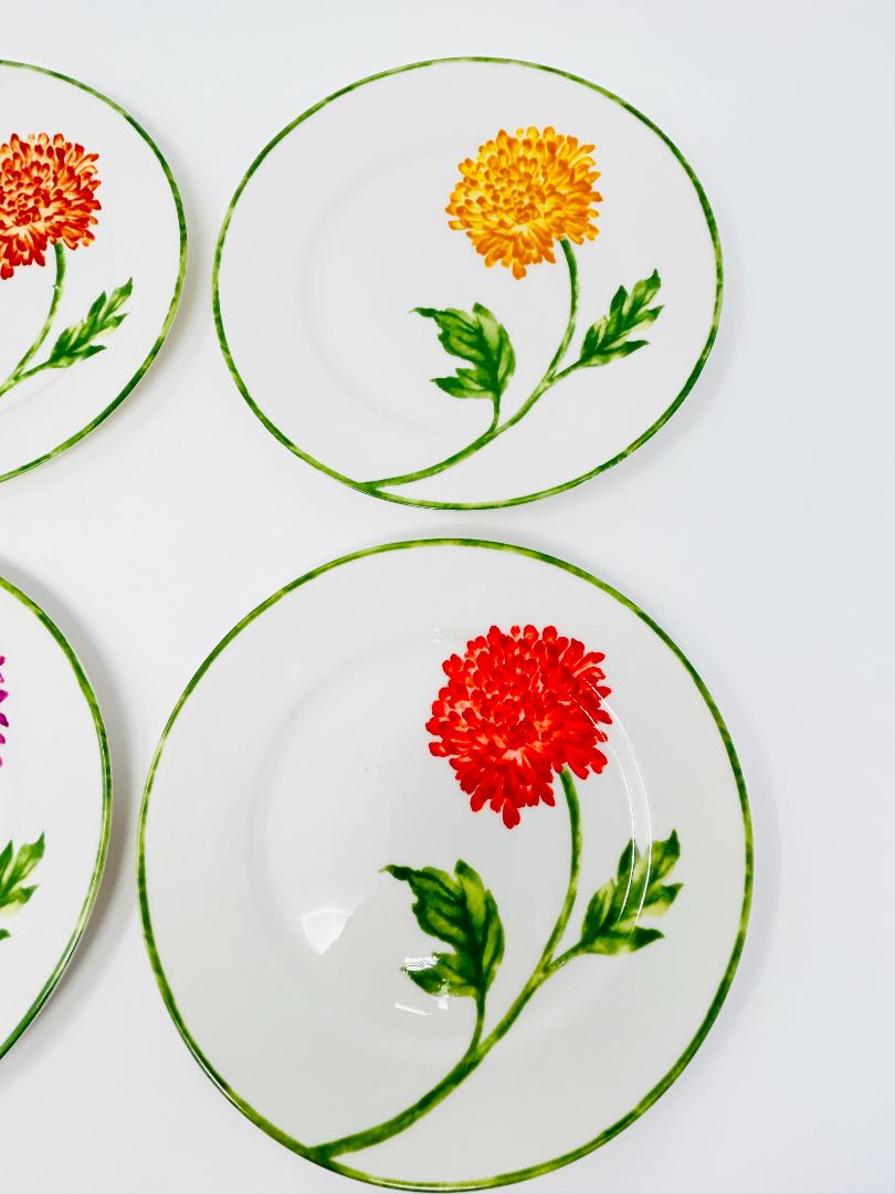 Multicolor Pier One Fall Floral Set of 4 Plates, 7 1/2"