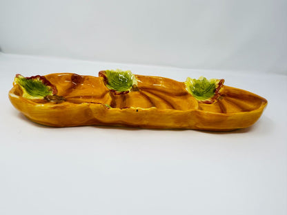Orange  Pumpkin 3 Section Platter, 13"