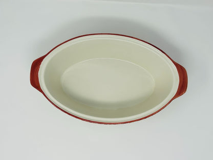 Cranberry Temptations Old World Oval Baker w/ Rack, 14 1/2"