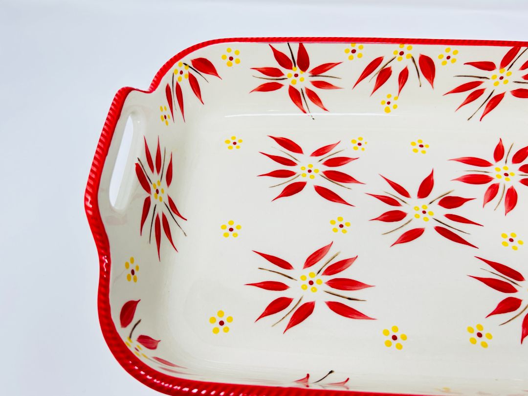 Red Temptations Old World Rectangle Baker Handles, 3 QT