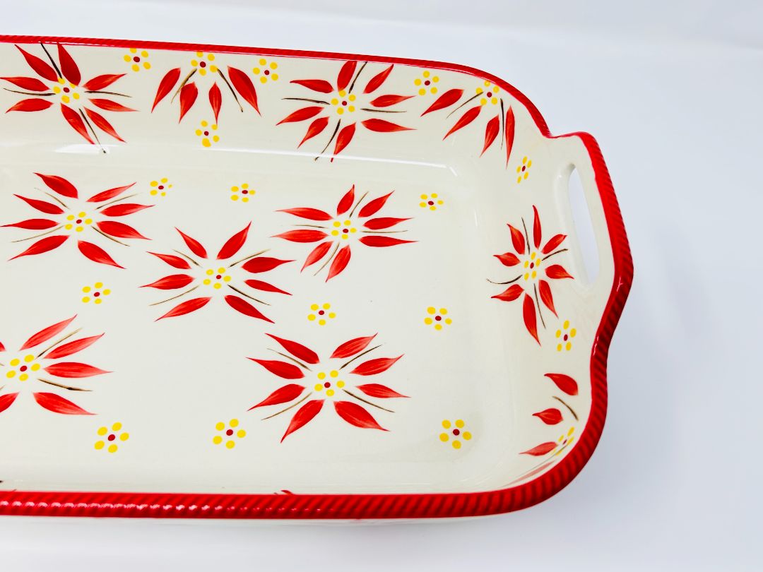 Red Temptations Old World Rectangle Baker Handles, 3 QT