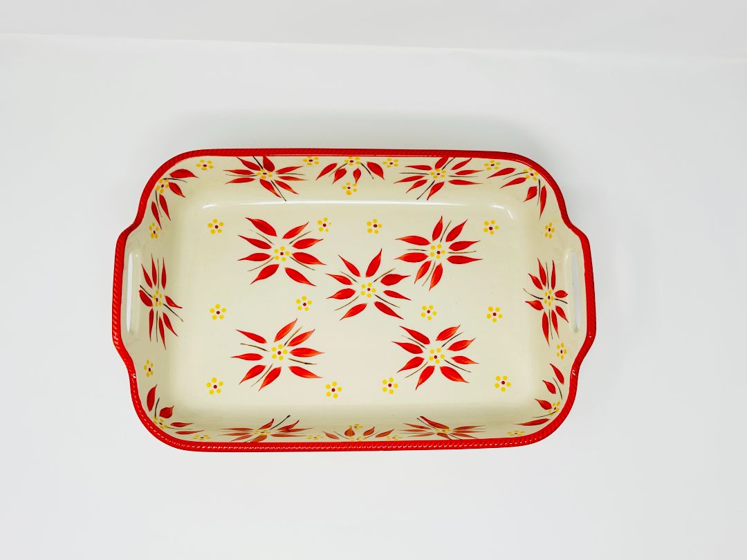 Red Temptations Old World Rectangle Baker Handles, 3 QT