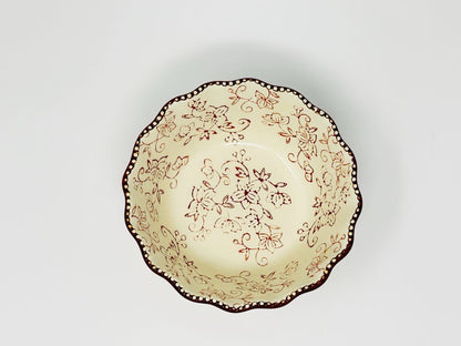 Temptations Floral Lace Cranberry Bowl .8 Qt, 6"
